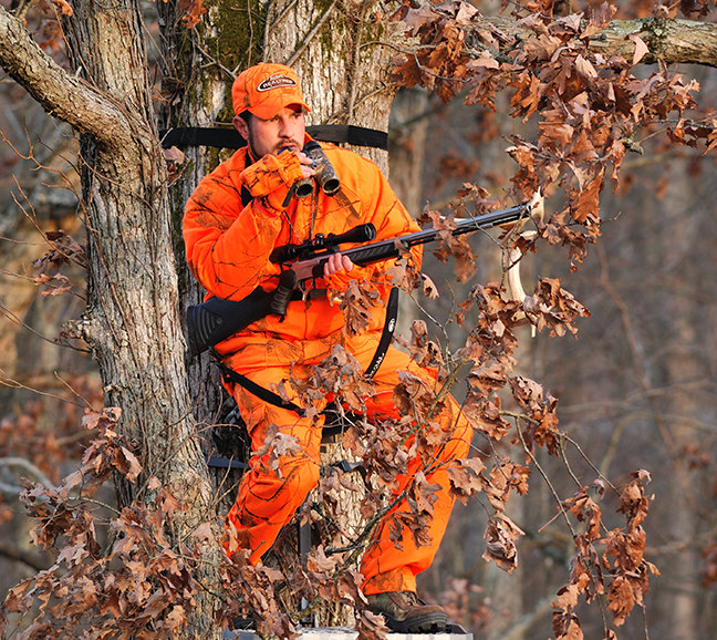 Hunter wearing orange 