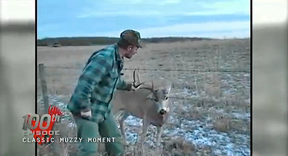 Man Grabs Buck's Rack