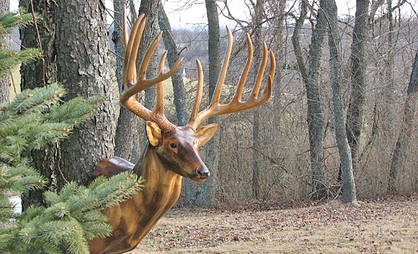 West Virginia Man Carves Amazing Buck out of Pine